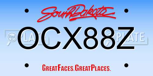 OCX88Z South Dakota License Plate