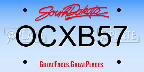 OCXB57 South Dakota License Plate