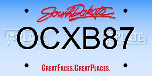 OCXB87 South Dakota License Plate