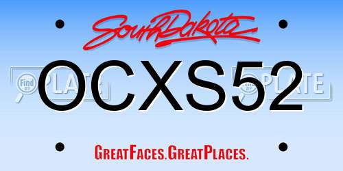 OCXS52 South Dakota License Plate
