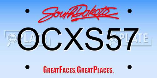 OCXS57 South Dakota License Plate
