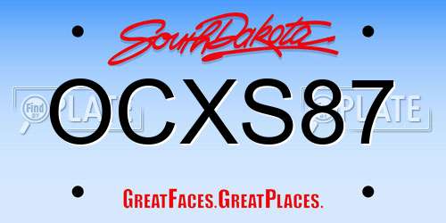 OCXS87 South Dakota License Plate