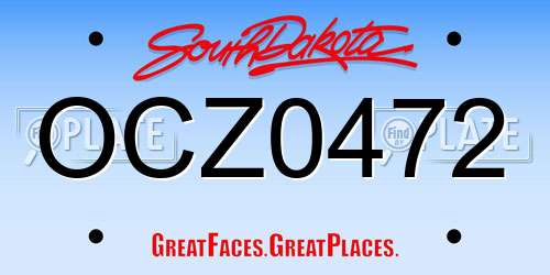OCZ0472 South Dakota License Plate