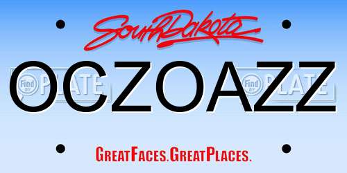 OCZOAZZ South Dakota License Plate