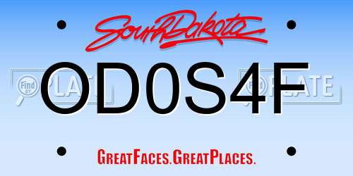OD0S4F South Dakota License Plate