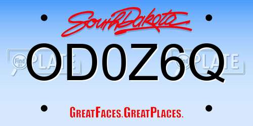 OD0Z6Q South Dakota License Plate