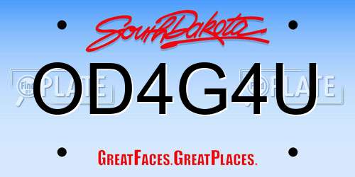 OD4G4U South Dakota License Plate