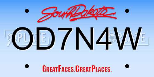 OD7N4W South Dakota License Plate