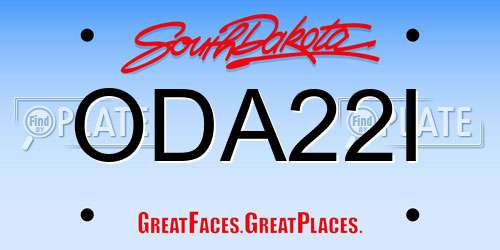 ODA22I South Dakota License Plate