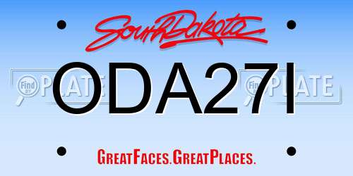 ODA27I South Dakota License Plate