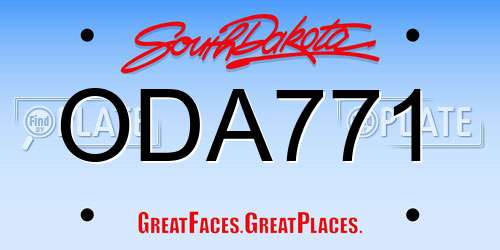 ODA771 South Dakota License Plate