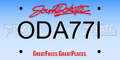 ODA77I South Dakota License Plate