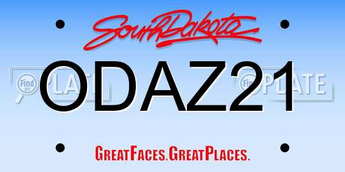 ODAZ21 South Dakota License Plate