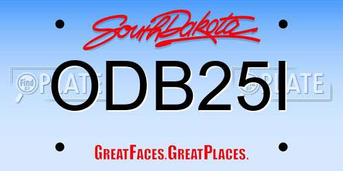 ODB25I South Dakota License Plate