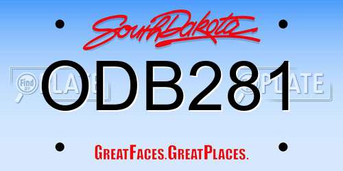 ODB281 South Dakota License Plate