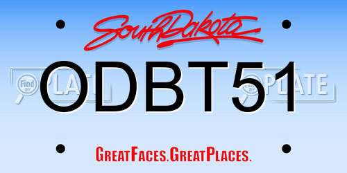 ODBT51 South Dakota License Plate