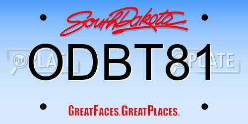 ODBT81 South Dakota License Plate