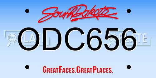 ODC656 South Dakota License Plate