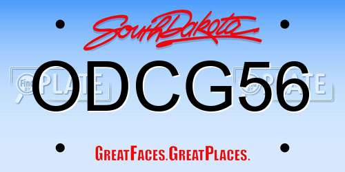 ODCG56 South Dakota License Plate