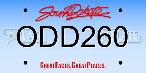 ODD260 South Dakota License Plate