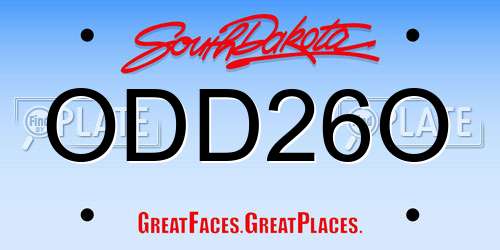 ODD26O South Dakota License Plate