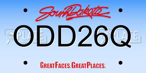ODD26Q South Dakota License Plate