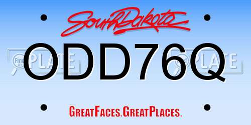 ODD76Q South Dakota License Plate