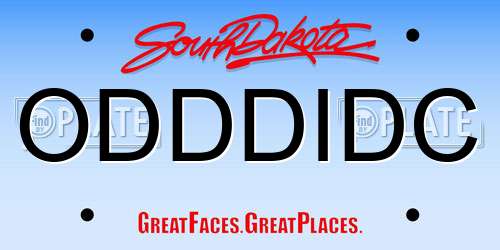 ODDDIDC South Dakota License Plate