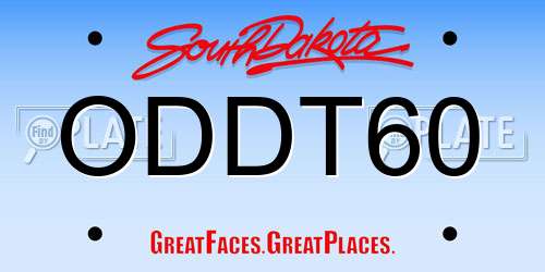 ODDT60 South Dakota License Plate
