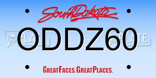 ODDZ60 South Dakota License Plate