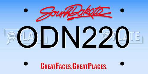 ODN220 South Dakota License Plate