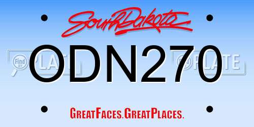 ODN270 South Dakota License Plate