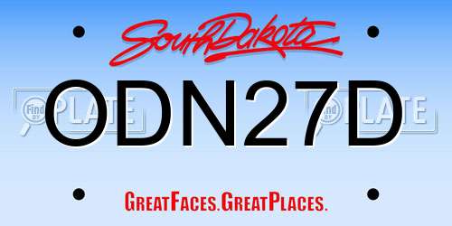 ODN27D South Dakota License Plate