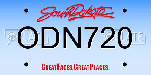 ODN720 South Dakota License Plate