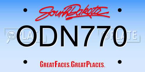 ODN770 South Dakota License Plate