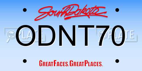ODNT70 South Dakota License Plate