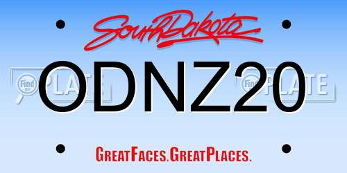 ODNZ20 South Dakota License Plate