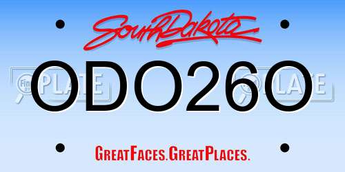 ODO26O South Dakota License Plate