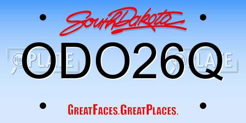ODO26Q South Dakota License Plate