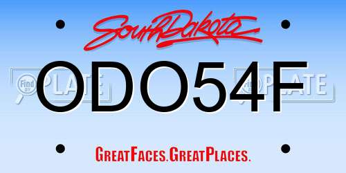 ODO54F South Dakota License Plate