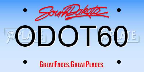 ODOT60 South Dakota License Plate