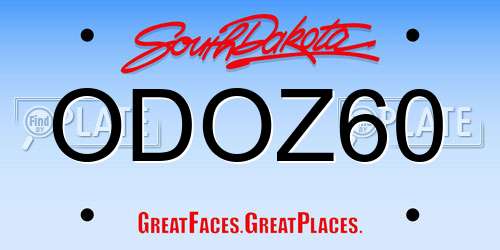 ODOZ60 South Dakota License Plate