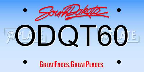 ODQT60 South Dakota License Plate