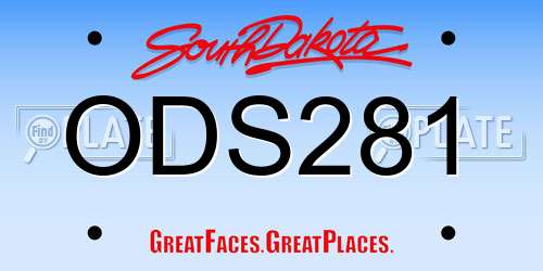 ODS281 South Dakota License Plate