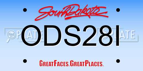 ODS28I South Dakota License Plate