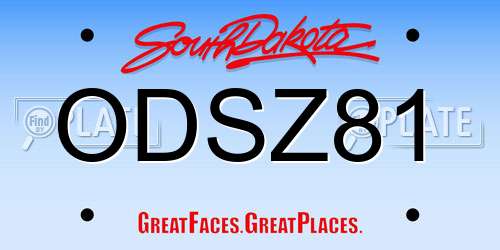 ODSZ81 South Dakota License Plate