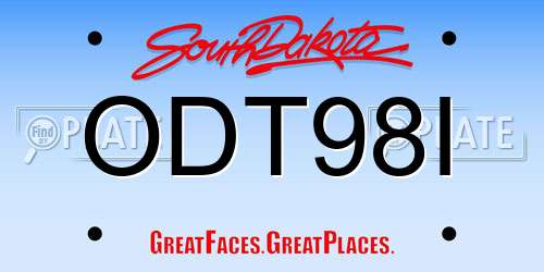 ODT98I South Dakota License Plate