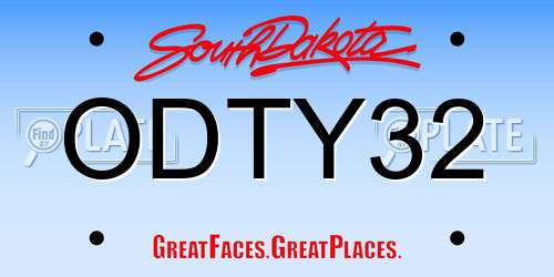 ODTY32 South Dakota License Plate