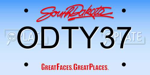 ODTY37 South Dakota License Plate