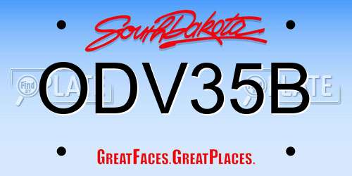 ODV35B South Dakota License Plate